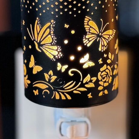 NL252221 - NIGHT LIGHT W/WAX WARMER - BLACK BUTTERFLY