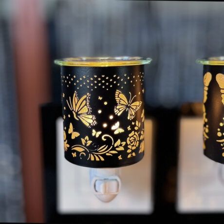 NL252221 - NIGHT LIGHT W/WAX WARMER - BLACK BUTTERFLY