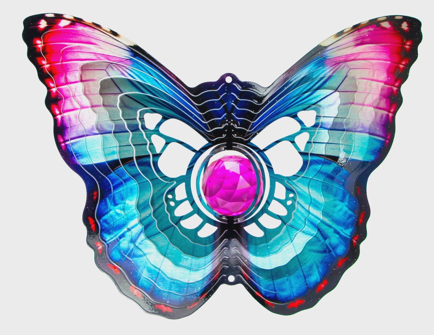 422L - CRYSTAL COLLECTION - DELUXE BUTTERFLY W/ PURPLE BALL - LG