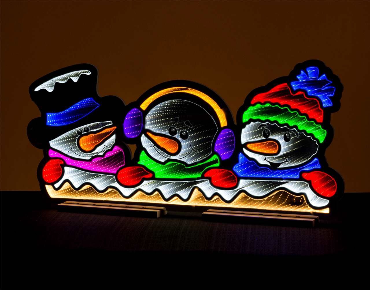 X4274 - INFINITY LIGHT - 36&quot; SNOWMAN FAMILY W/BASE