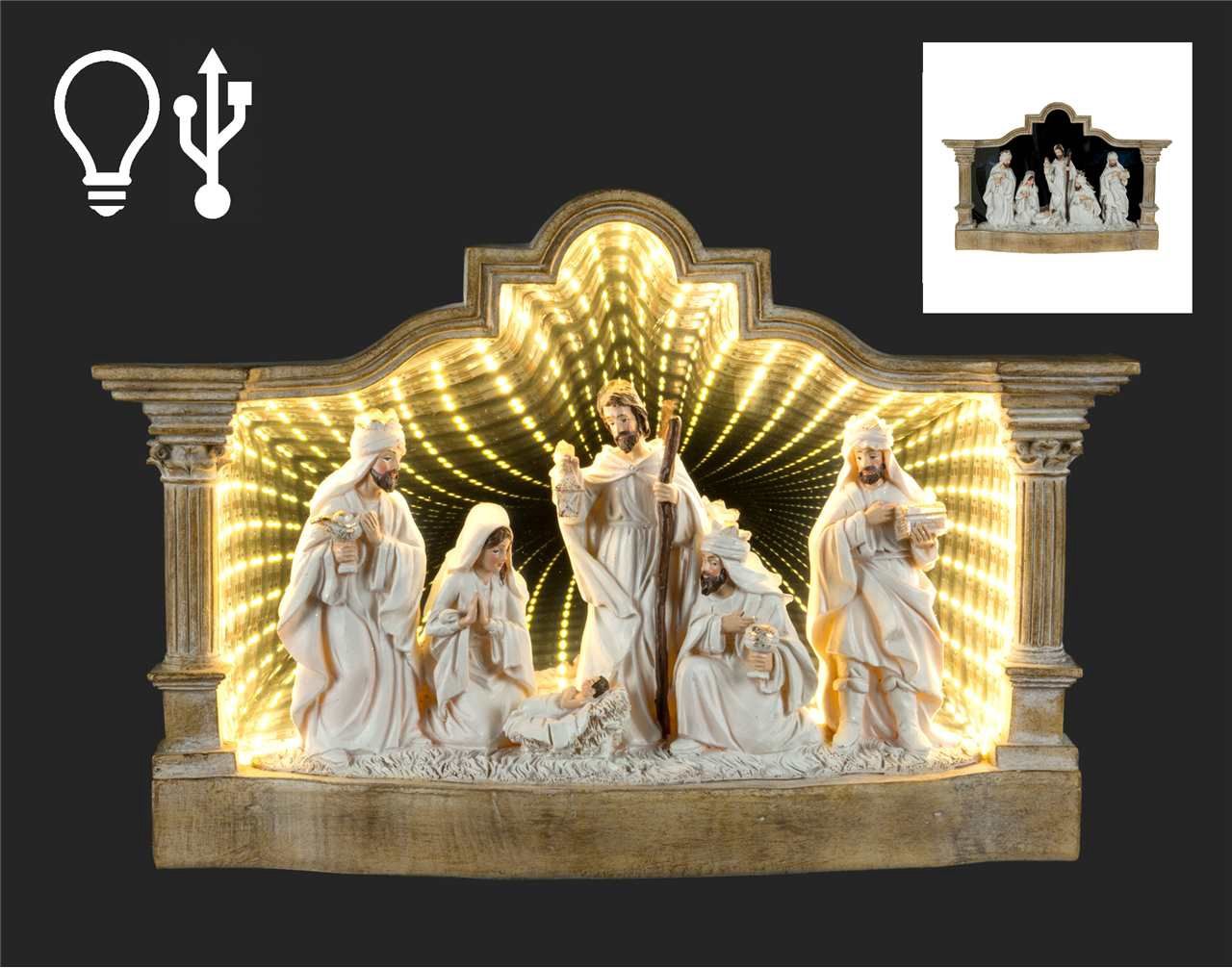 T5041 - INFINITY LIGHT - 15&quot; HOLY NATIVITY