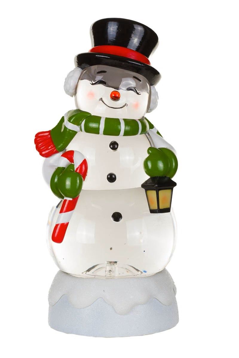 CM9076 - SNOW GLOBE - WHITE CHEERY SNOWMAN