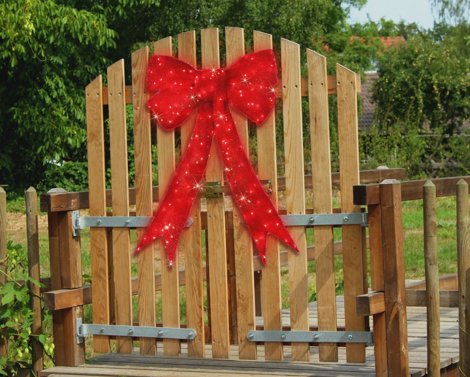 39054-M - INDOOR/OUTDOOR RED BOW / 83&quot; H