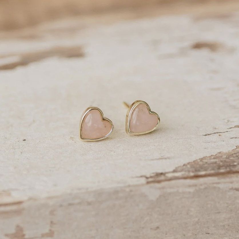 HEART OF STONE STUDS, STYLE/COLOUR: GOLD