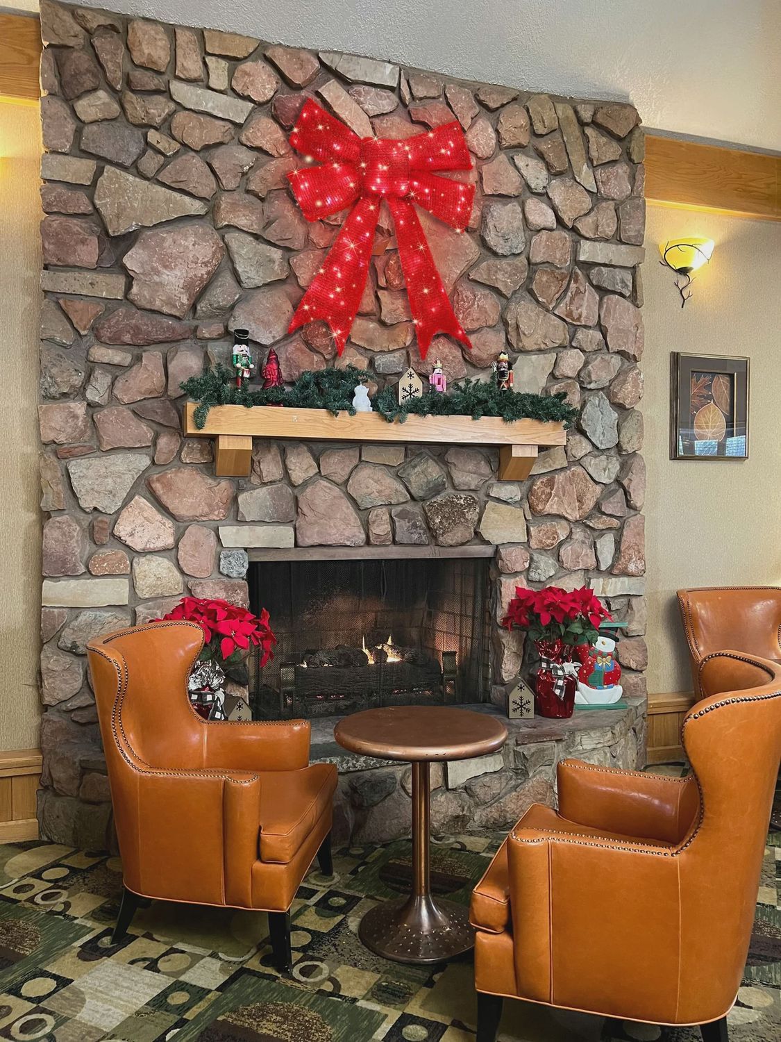 39054-S - INDOOR/OUTDOOR RED BOW / 30&quot; H