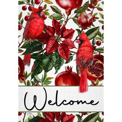 10011 - GARDEN FLAG - CARDINAL WELCOME