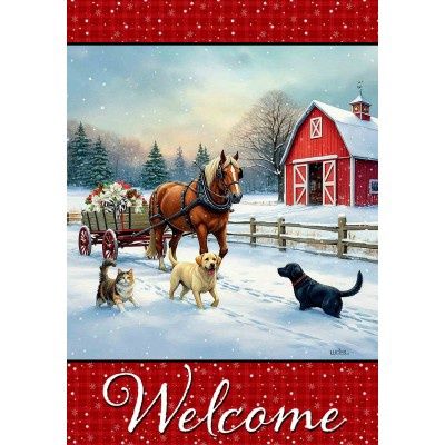 1004 - LARGE FLAG - WINTER FARM