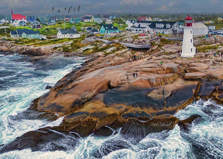1000 PC - 470 - PUZZLE - PEGGY'S COVE AERIAL VIEW
