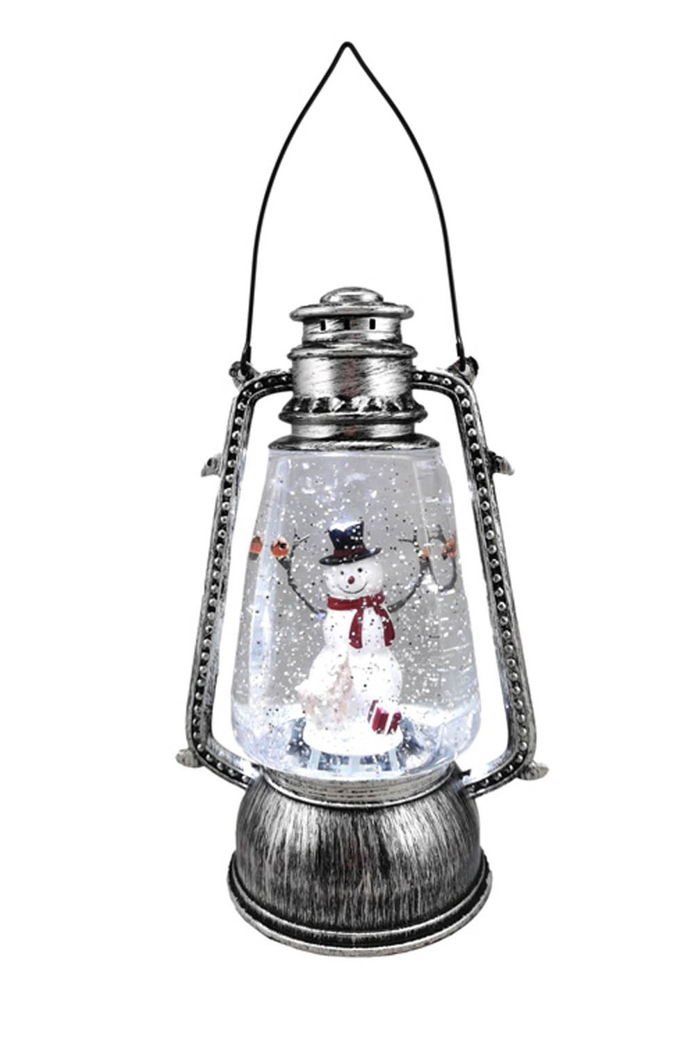 CB9033 - SNOWMAN LANTERN  LED SNOW GLOBE