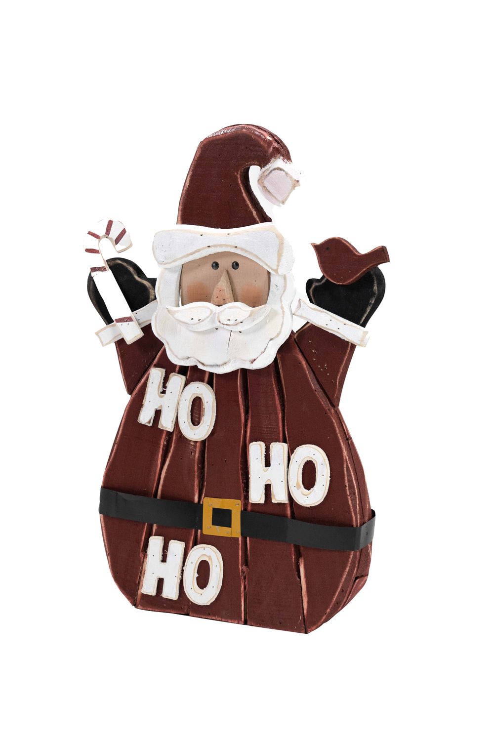 85255-C - 29" WOODEN HO HO HO SANTA