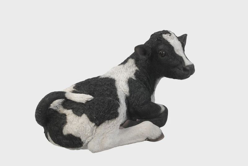 87981 - COW LAYING DOWN-BLACK/WHITE / 11" H