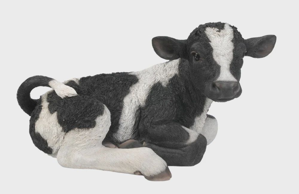 87981 - COW LAYING DOWN-BLACK/WHITE / 11" H