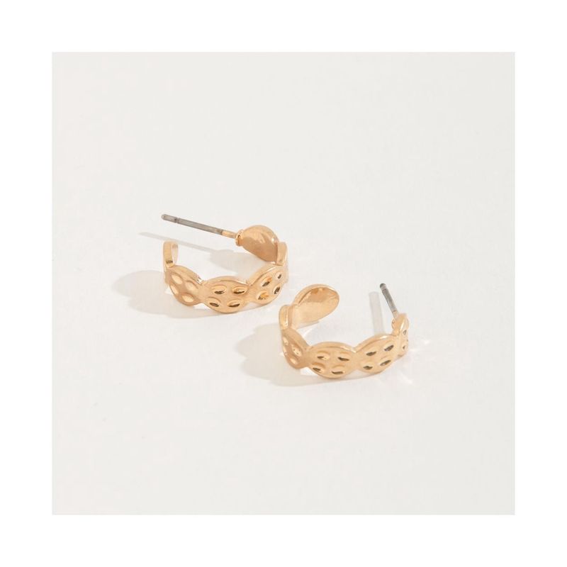 HW42514-76 - EARRING STUD BUD HOOP GOLD
