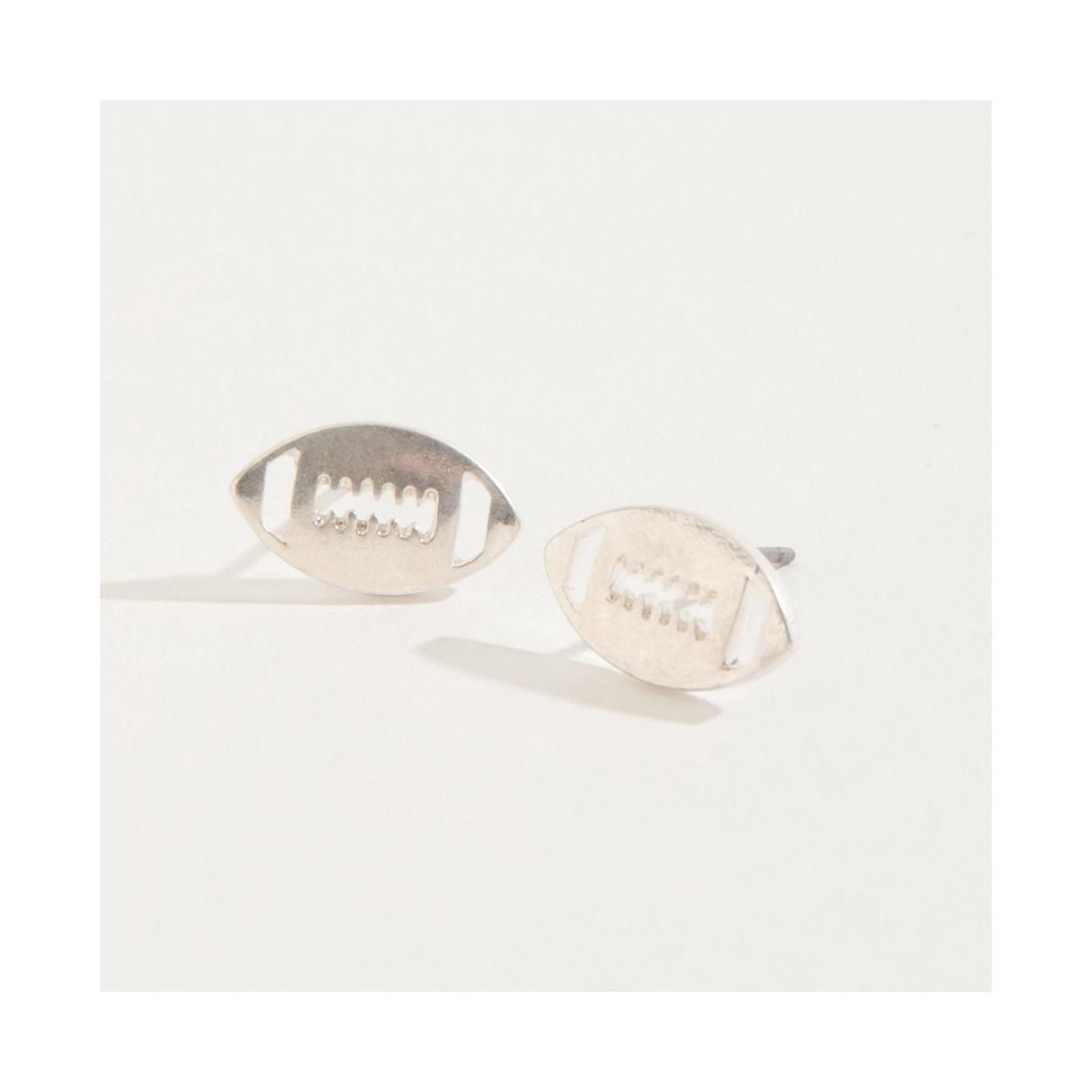 HW42722-76 - EARRING STUD BUD FOOTBALL SILVER