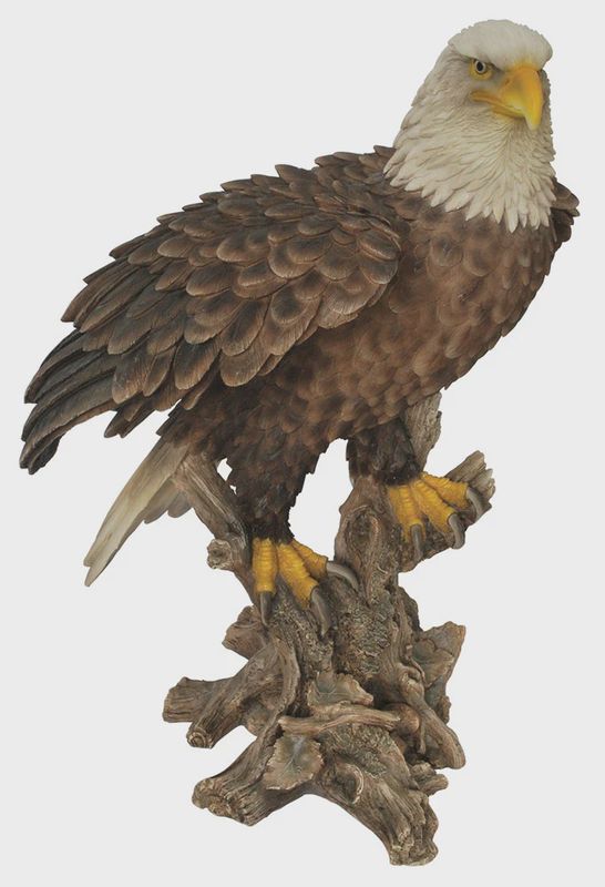 87980 - BALD EAGLE ON STUMP WITH WINGS OUT / 13.75" H