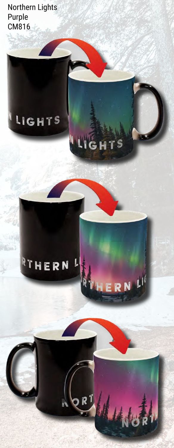 CM816 - COLOUR CHANGING MUG - NORTHERN LIGHTS PURPLE