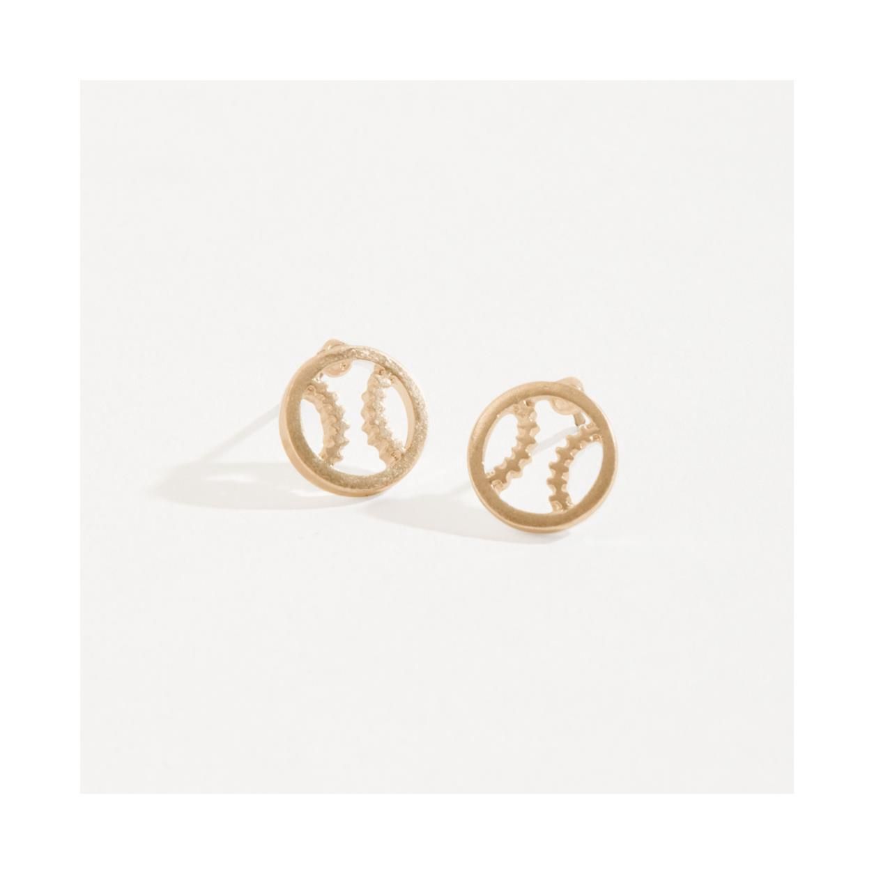 HW42659-76 - EARRING STUD BUD BASEBALL GOLD