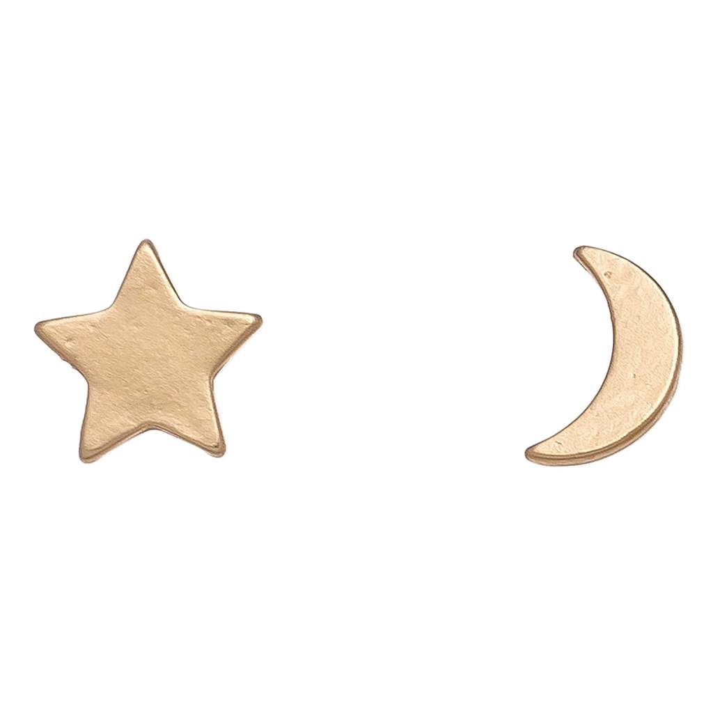 HW42439-76 - EARRING STUD BUD MOON/STR-GOLD