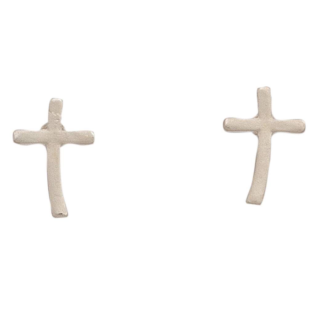 HW42326-76 - EARRING STUD BUD CROSS SILVER