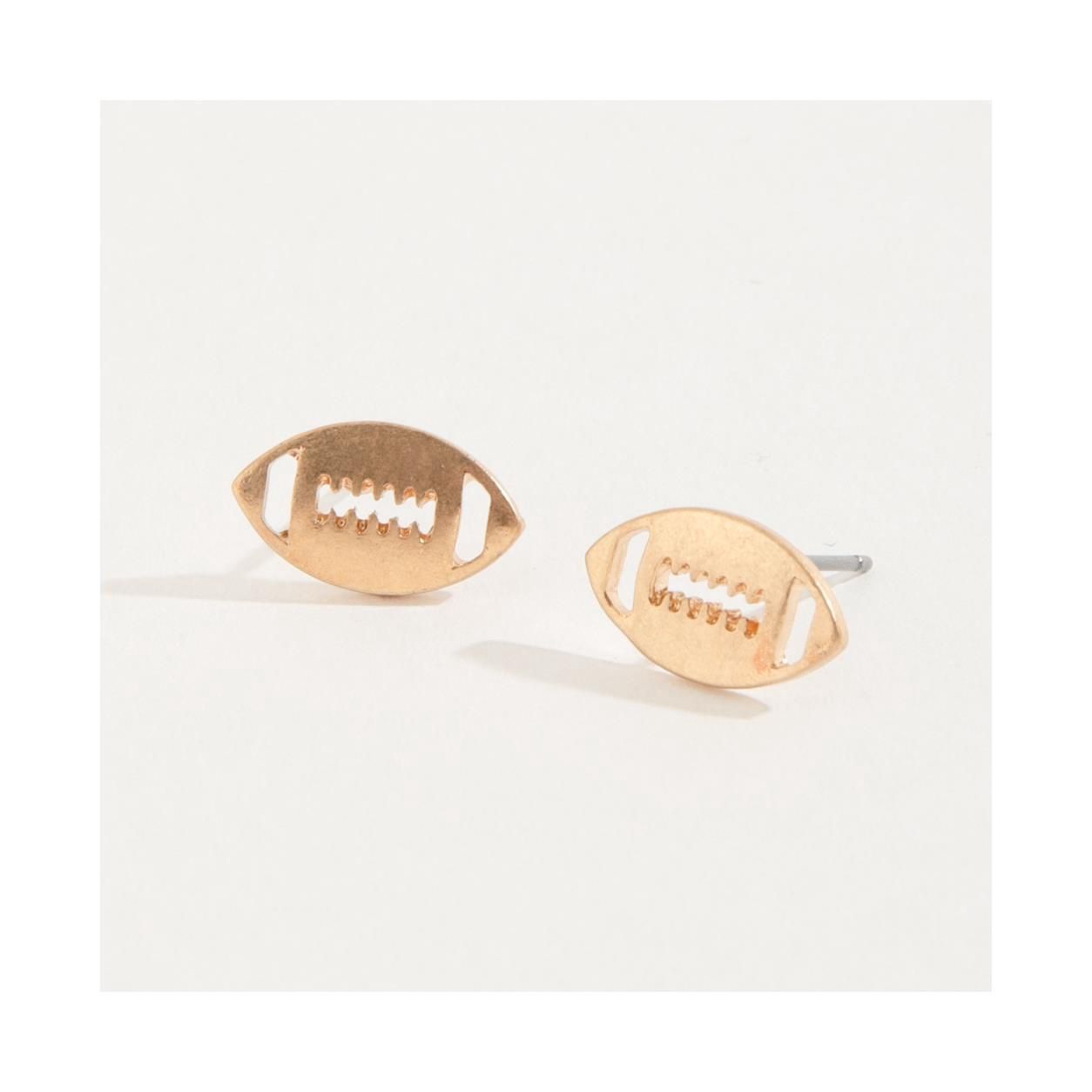 HW42721-76 - EARRING STUD BUD FOOTBALL GOLD