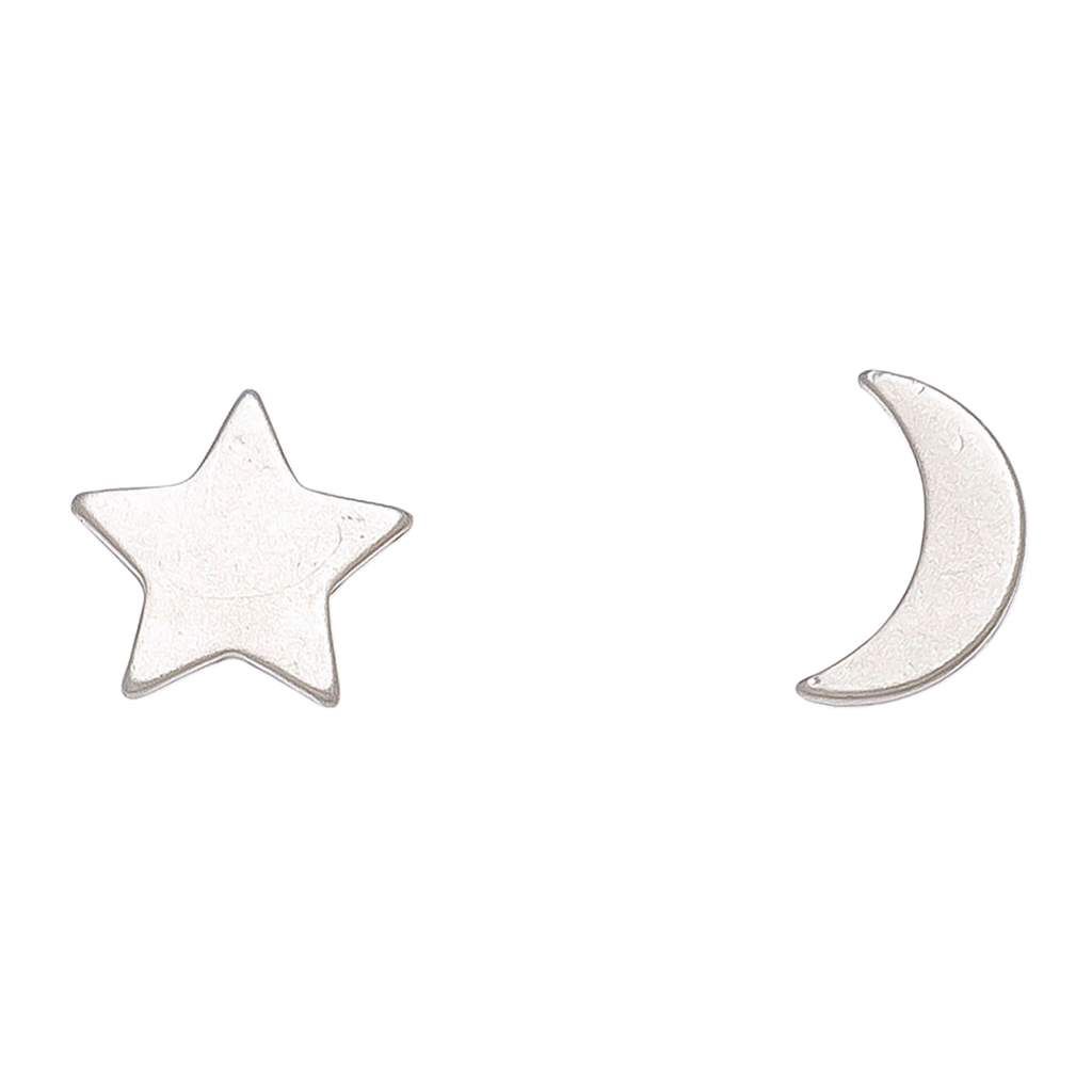 HW42440-76 - EARRING STUD BUD MOON/STR-SILVER