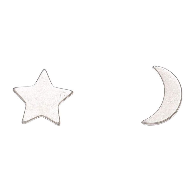 HW42440-76 - EARRING STUD BUD MOON/STR-SILVER