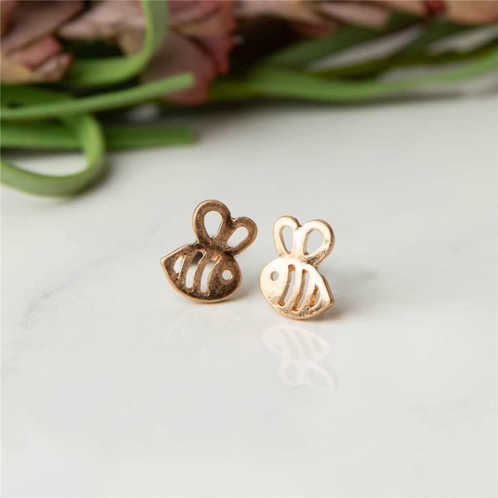 HW42737-76 - EARRING STUD BUD BEE GOLD