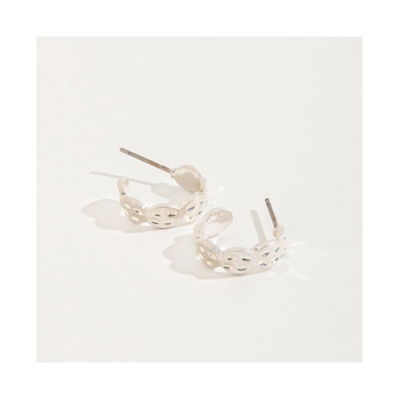 HW42513-76 - EARRING STUD BUD HOOP SILVER