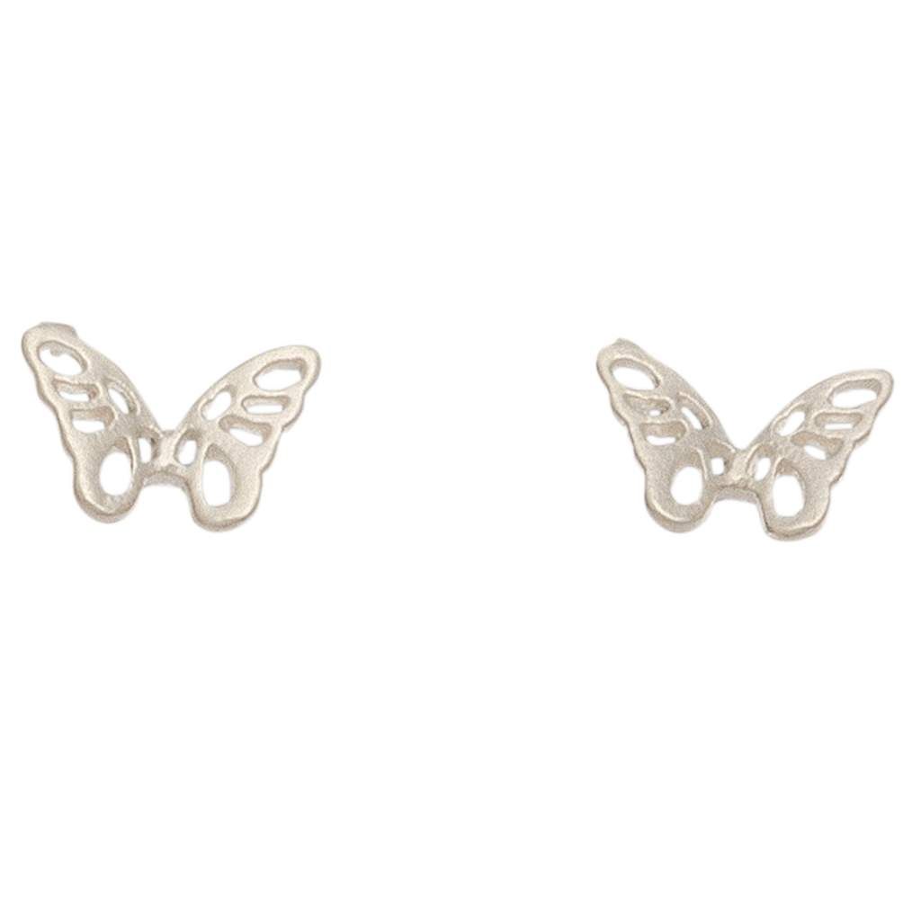 HW42302-76 - EARRING STUD BUD BUTRFLY SILVER