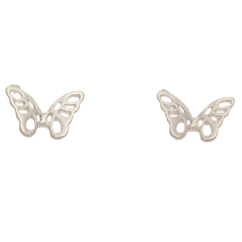 HW42302-76 - EARRING STUD BUD BUTRFLY SILVER