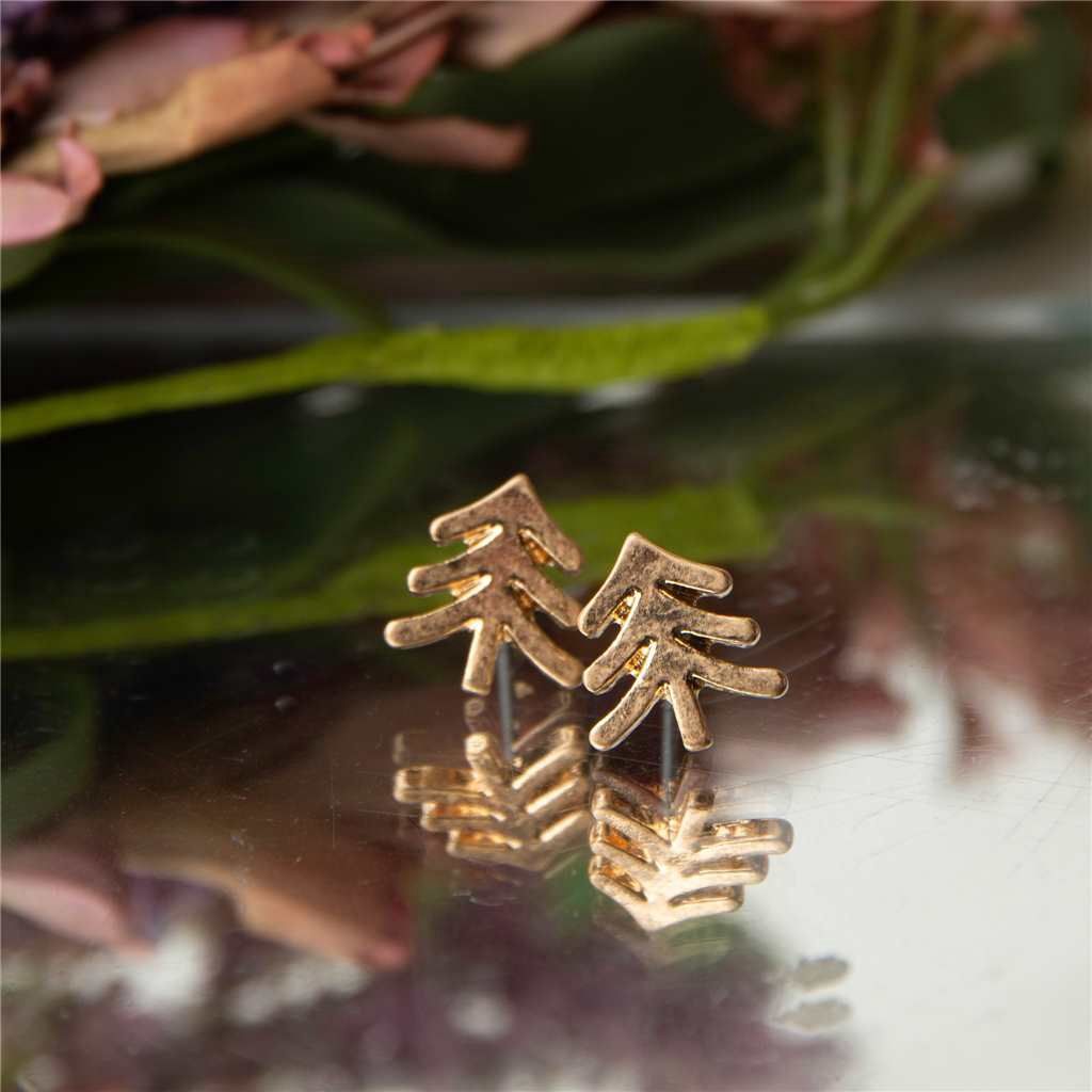 HW42671-76 - EARRING STUD BUD TREE GOLD