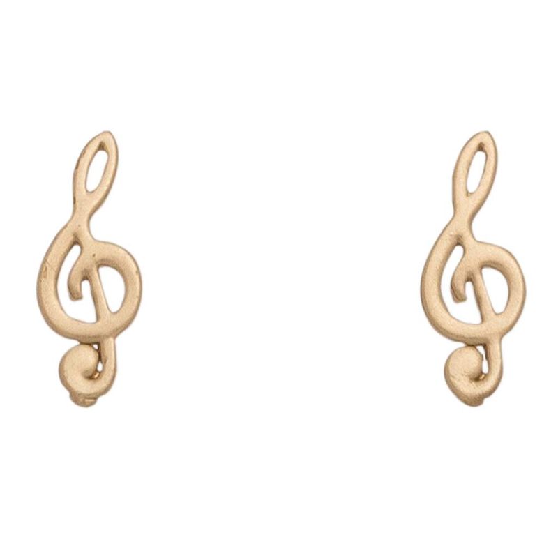 HW42349-76 - EARRING STUD BUD TREBLE GOLD