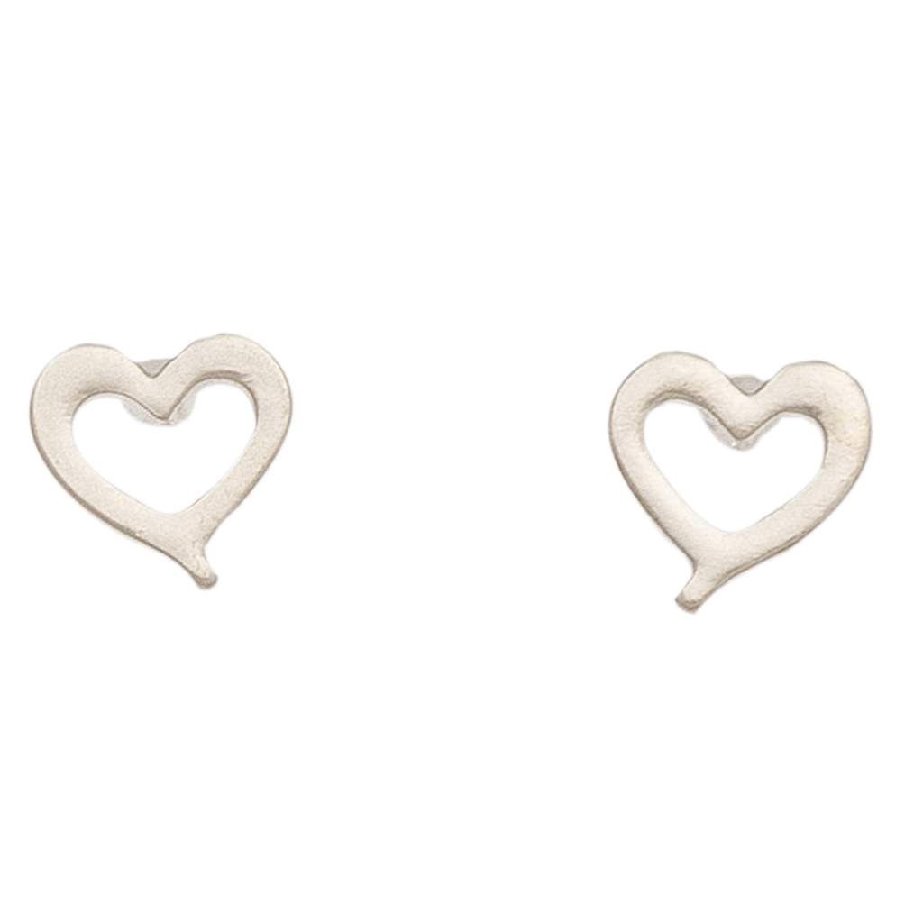 HW42328-76 - EARRING STUD BUD HEART SILVER