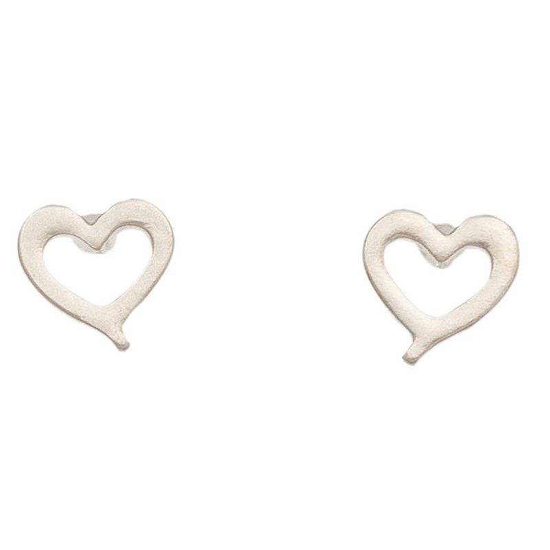 HW42328-76 - EARRING STUD BUD HEART SILVER