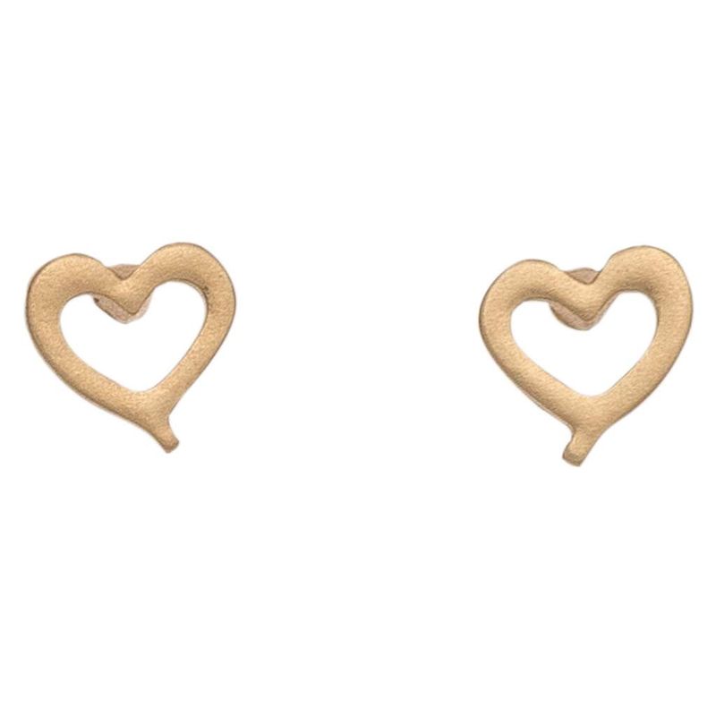HW42327-76 - EARRING STUD BUD HEART GOLD