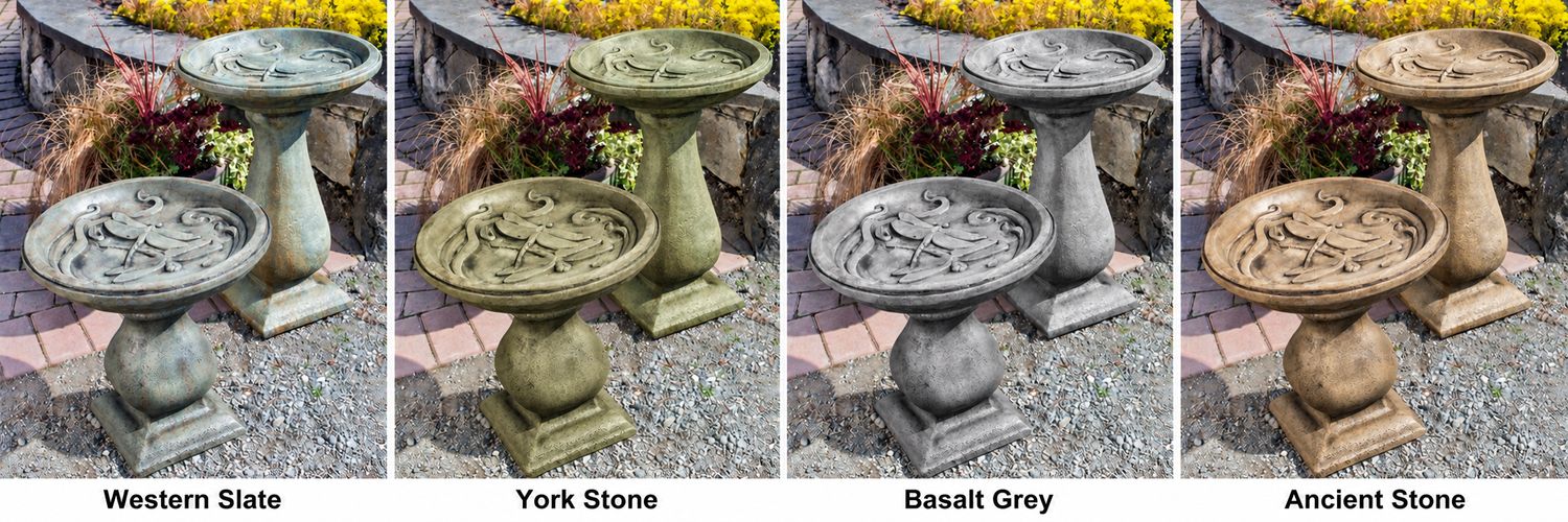 BIRDBATH - DRAGONFLY / SHORT, FINISH: WESTERN SLATE