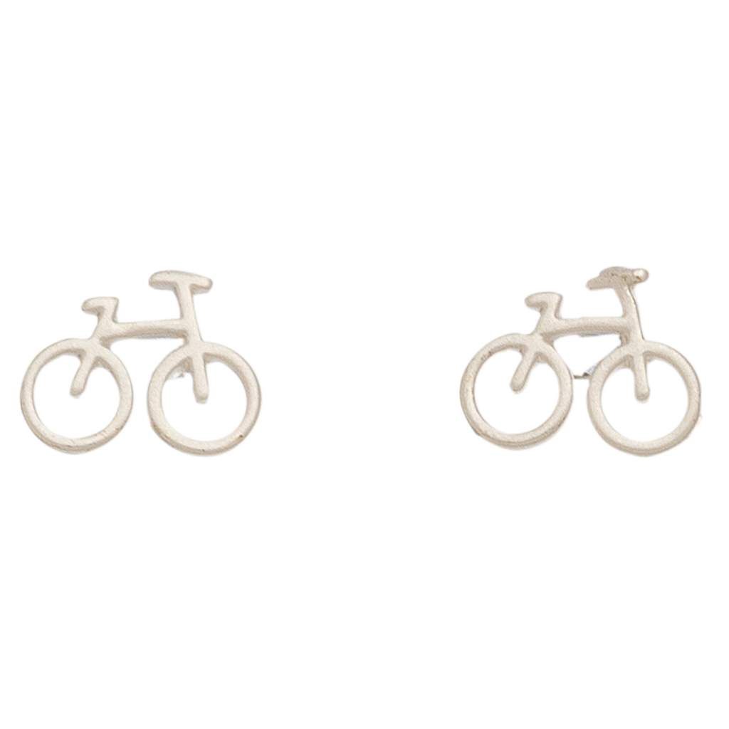 HW42352-76 - EARRING STUD BUD BICYCLE SILVER