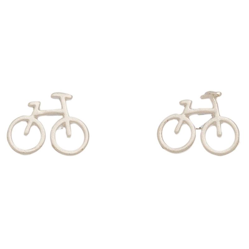 HW42352-76 - EARRING STUD BUD BICYCLE SILVER