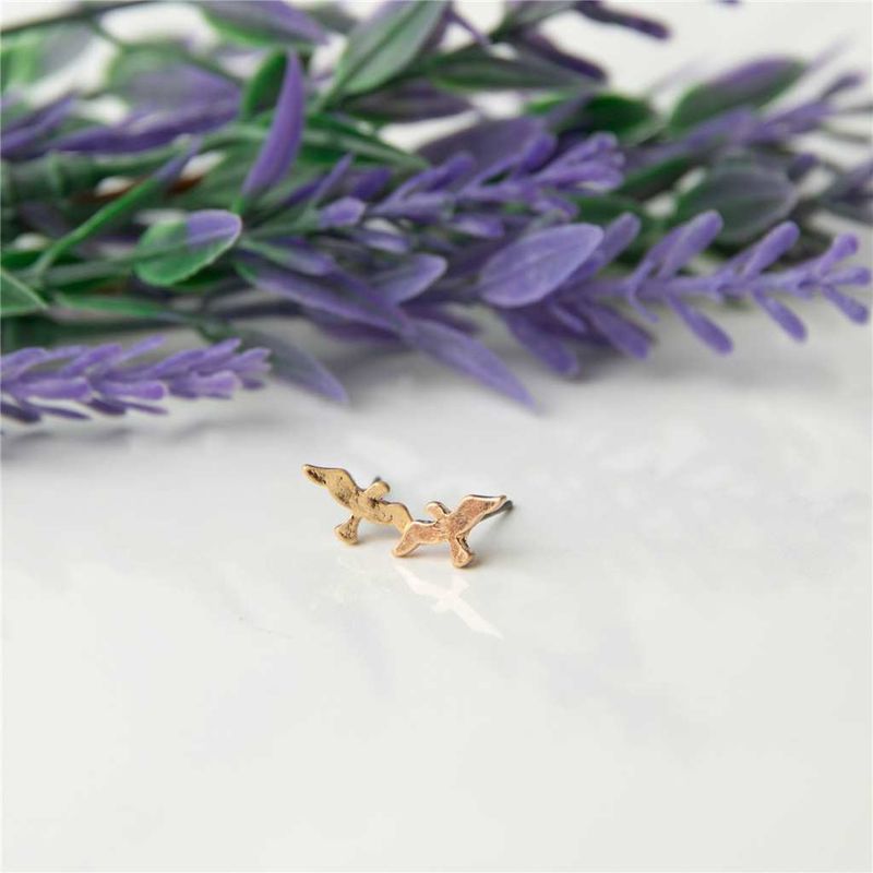 HW42533-76 - EARRING STUD BUD SEAGULL GOLD