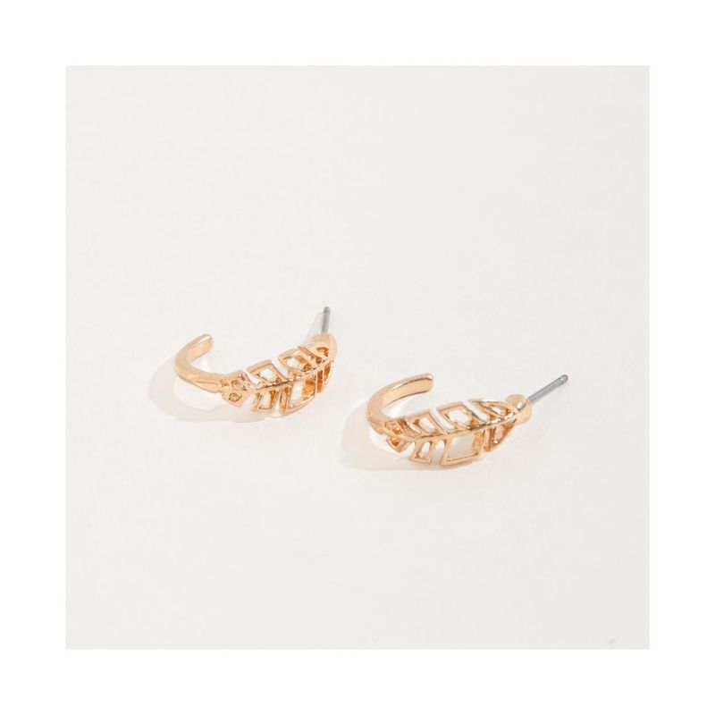 HW42504-76 - EARRING STUD BUD FEATHER GOLD