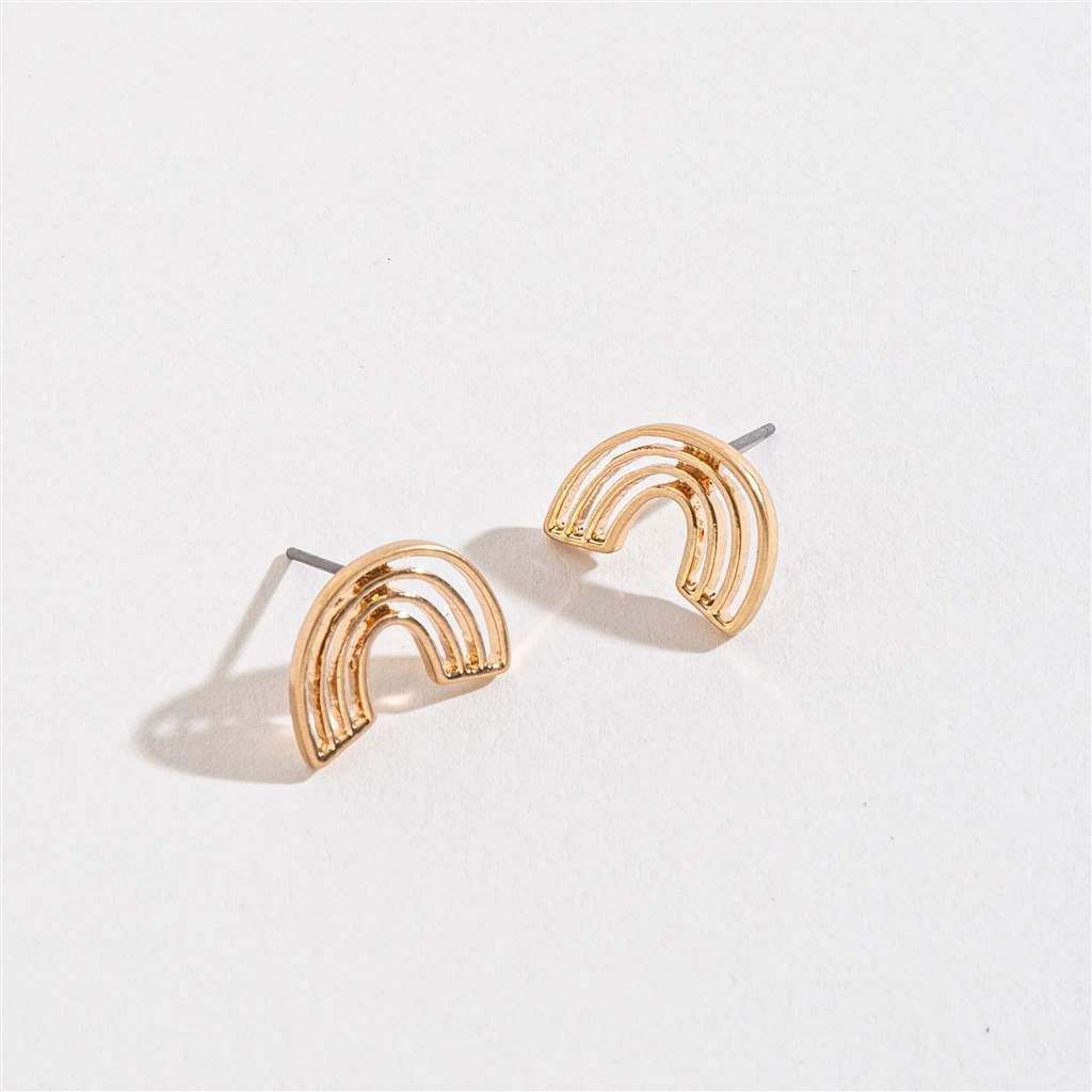 HW42511-76 - EARRING STUD BUD RAINBOW GOLD