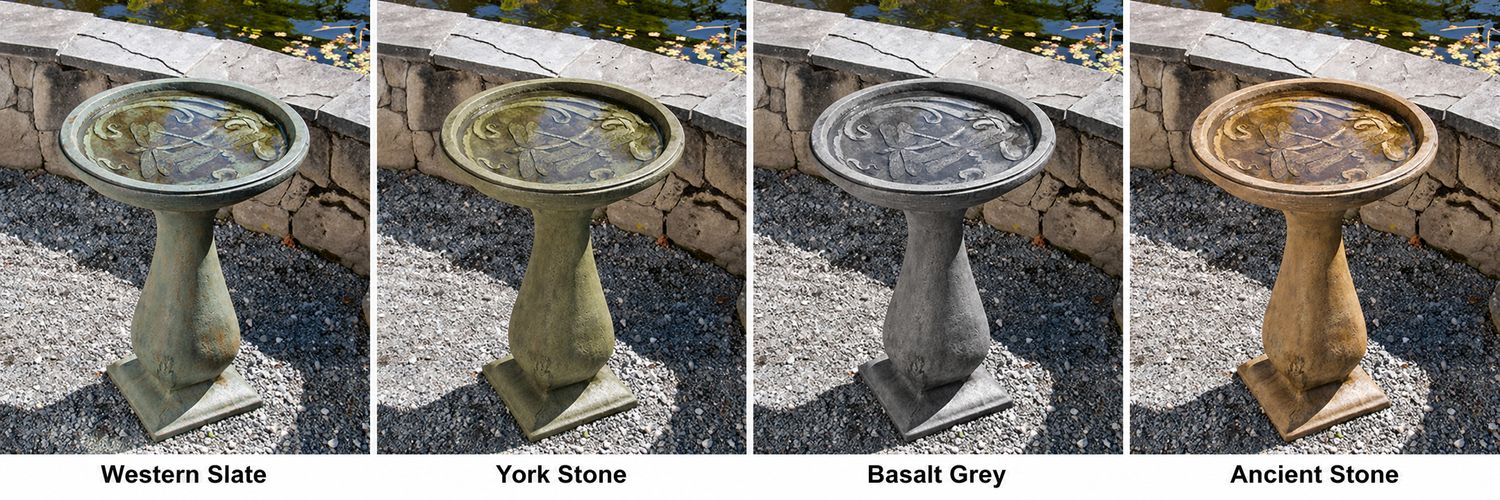 DRGFL-BB - DRAGONFLY BIRDBATH - TALL, FINISH: WESTERN SLATE