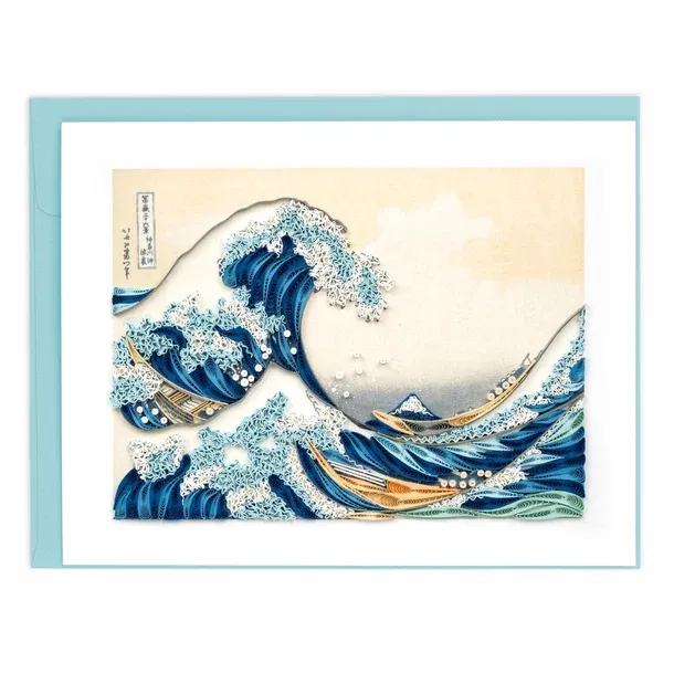 AS0003 - ARTIST SERIES QUILLING CARD - HOKUSAI - THE GREAT WAVE OFF KANAGAWA / 7 IN. X 5.5 IN.