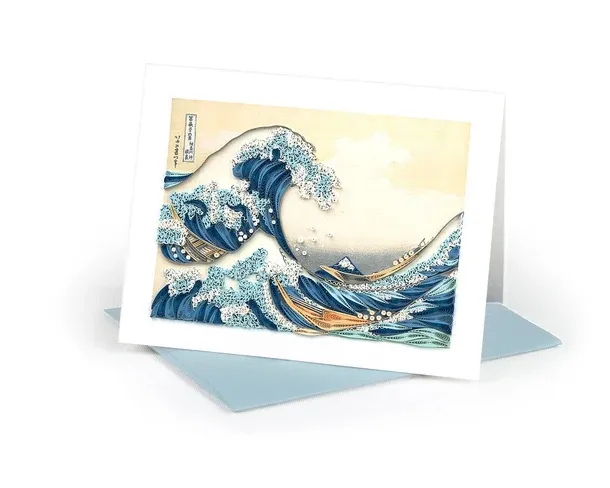 AS0003 - ARTIST SERIES QUILLING CARD - HOKUSAI - THE GREAT WAVE OFF KANAGAWA / 7 IN. X 5.5 IN.