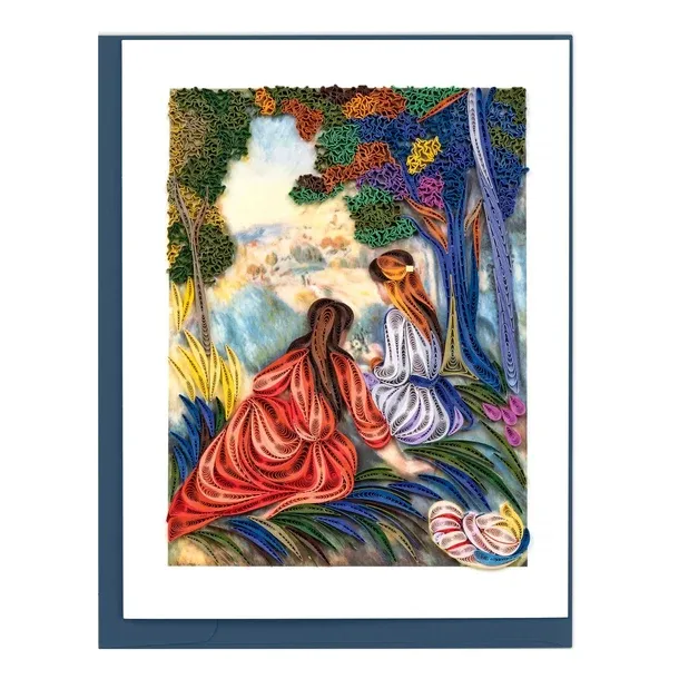 AS0009 - ARTIST SERIES QUILLING CARD - RENOIR - IN THE MEADOW / 5.5 IN. X 7 IN.