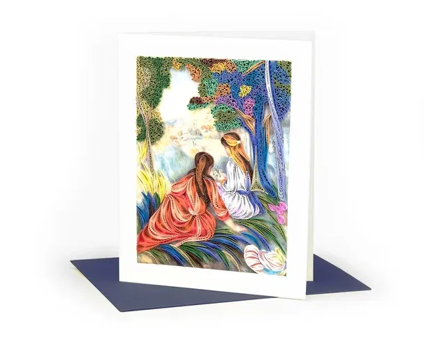 AS0009 - ARTIST SERIES QUILLING CARD - RENOIR - IN THE MEADOW / 5.5 IN. X 7 IN.