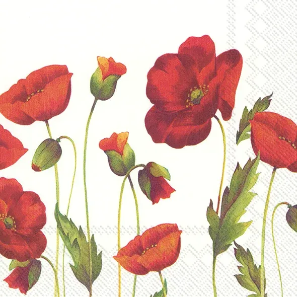 L867590 -LUNCHEON NAPKIN-POPPY WHITE