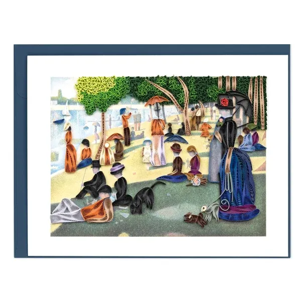 AS0011 - ARTIST SERIES QUILLING CARD - SEURAT - SUNDAY AFTERNOON ON THE ISLAND OF LA GRANDE JATT / 7 IN. X 5.5 IN.