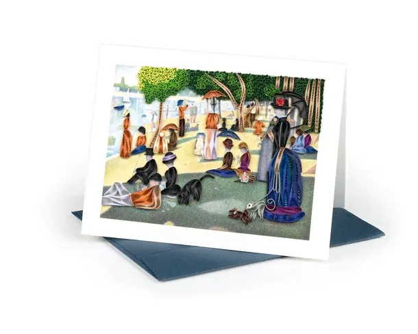 AS0011 - ARTIST SERIES QUILLING CARD - SEURAT - SUNDAY AFTERNOON ON THE ISLAND OF LA GRANDE JATT / 7 IN. X 5.5 IN.
