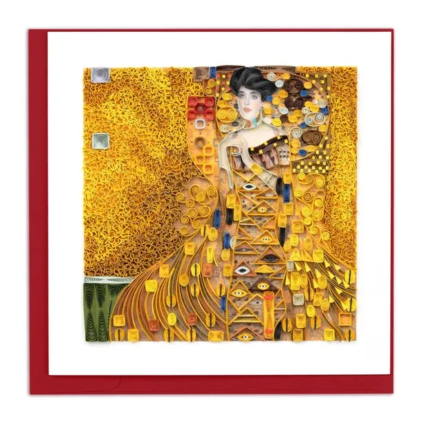 AS0005 - ARTIST SERIES QUILLING CARD - KLIMT - LADY IN GOLD / 6 IN. X 6 IN.